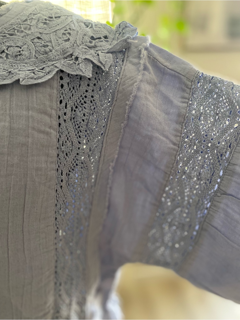 We The Free Sky Blue Boho Lace-Trim Tunic - Picture 8 of 15